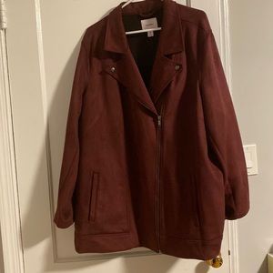 4x Old Navy Burgundy Faux Suede Moto Jacket